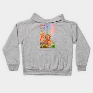 Eiffel Tower, painted! Kids Hoodie